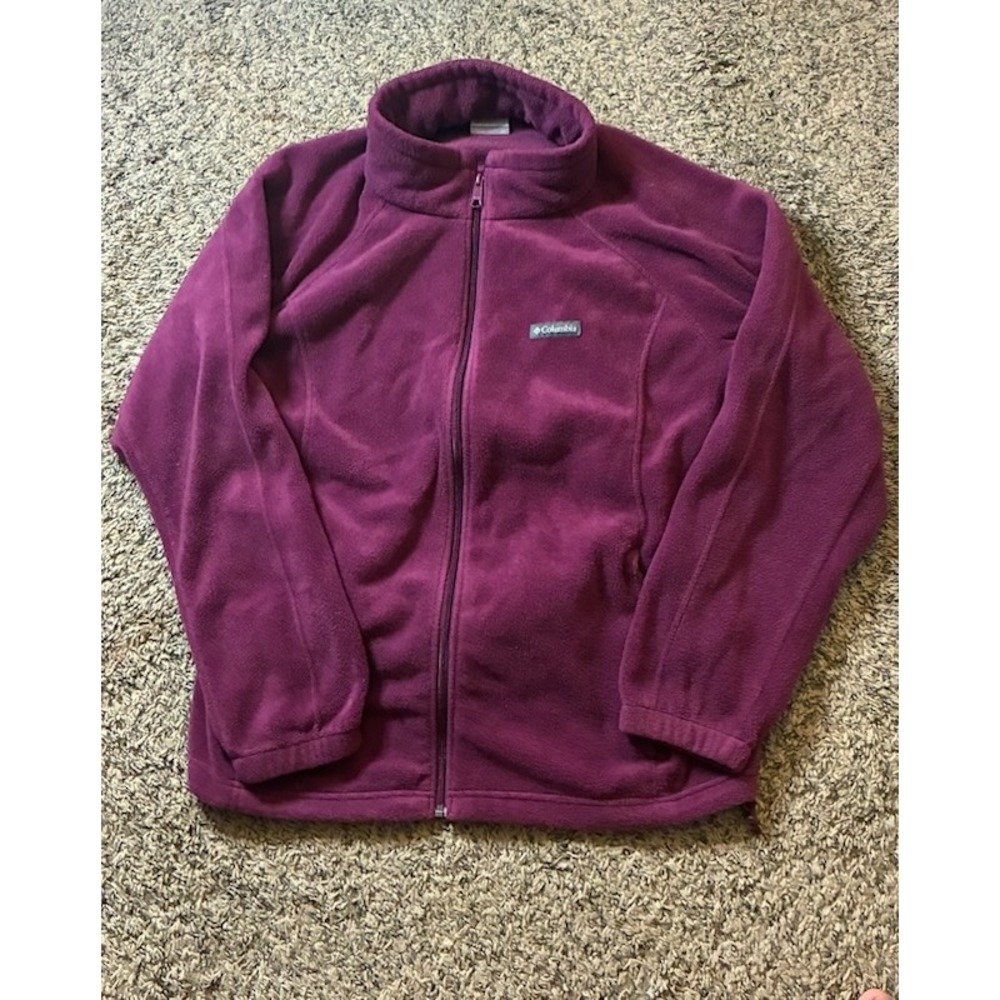 Columbia Benton Springs Full Zip Fleece Jacket Womens 2X Purple Berry Soft Warm